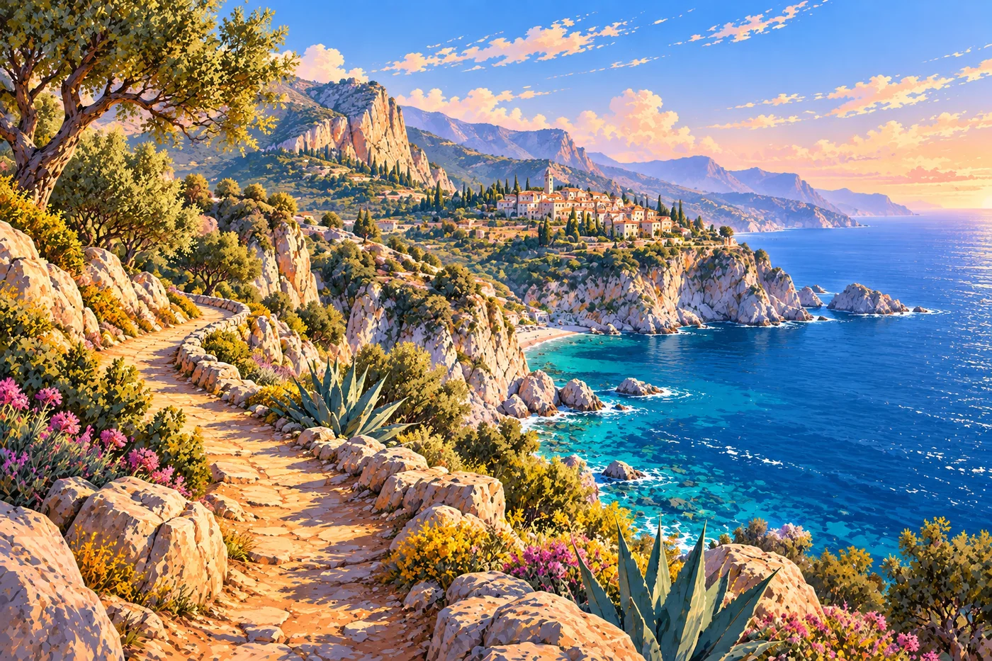 An illustrated coastal trail for a shared outdoor challenge