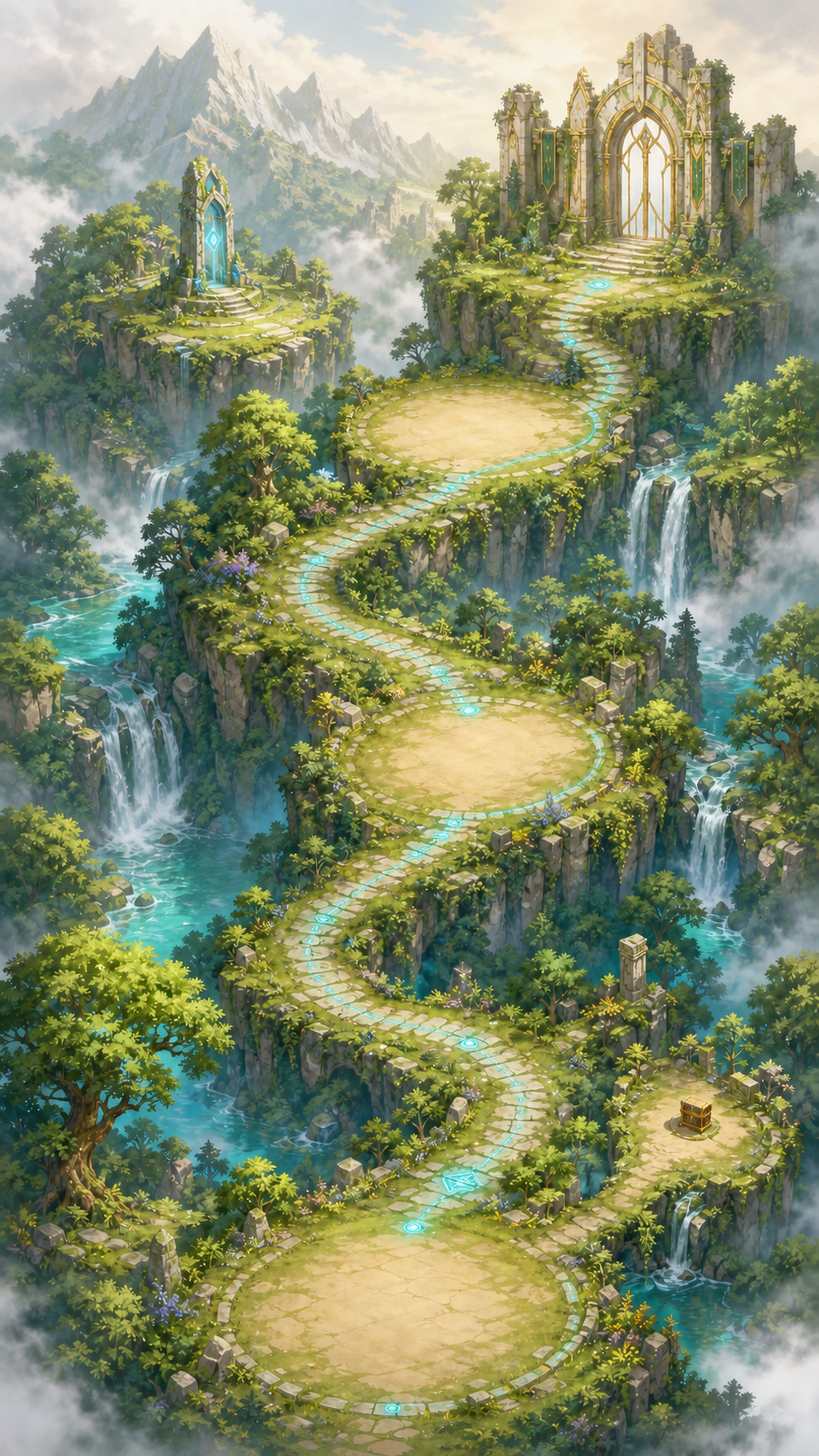 A magical trail map representing private activity progress