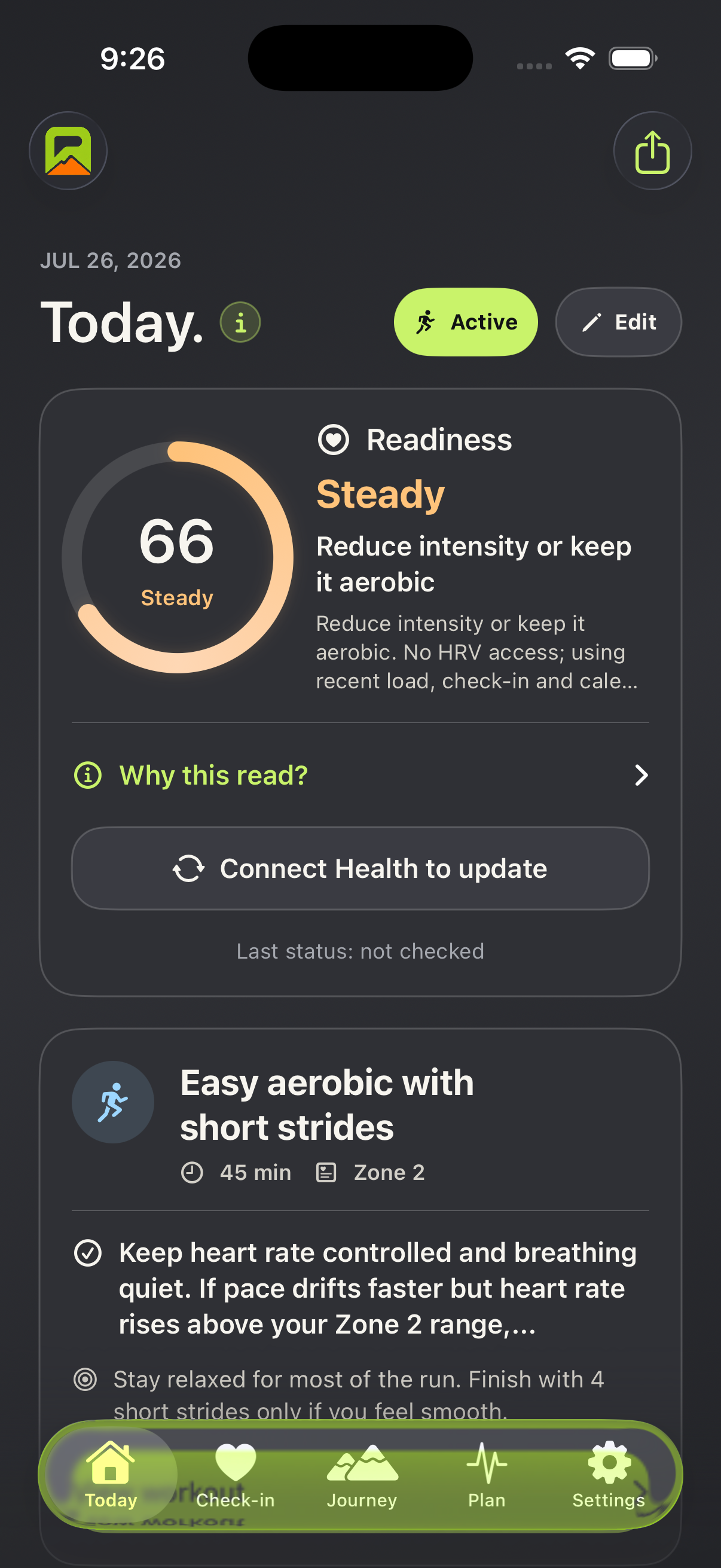 PACEVARO daily readiness guidance